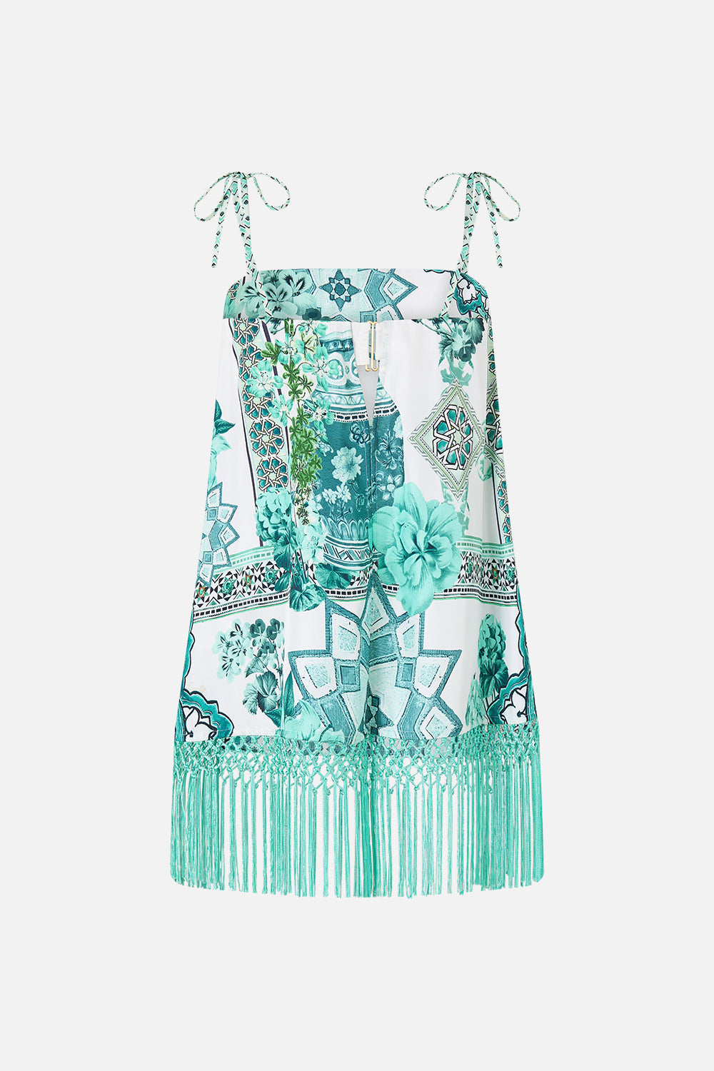 The CAMILLA LAYER WITH CENTRE BACK PANEL FLAMENCO FOLKLORE in our  print.