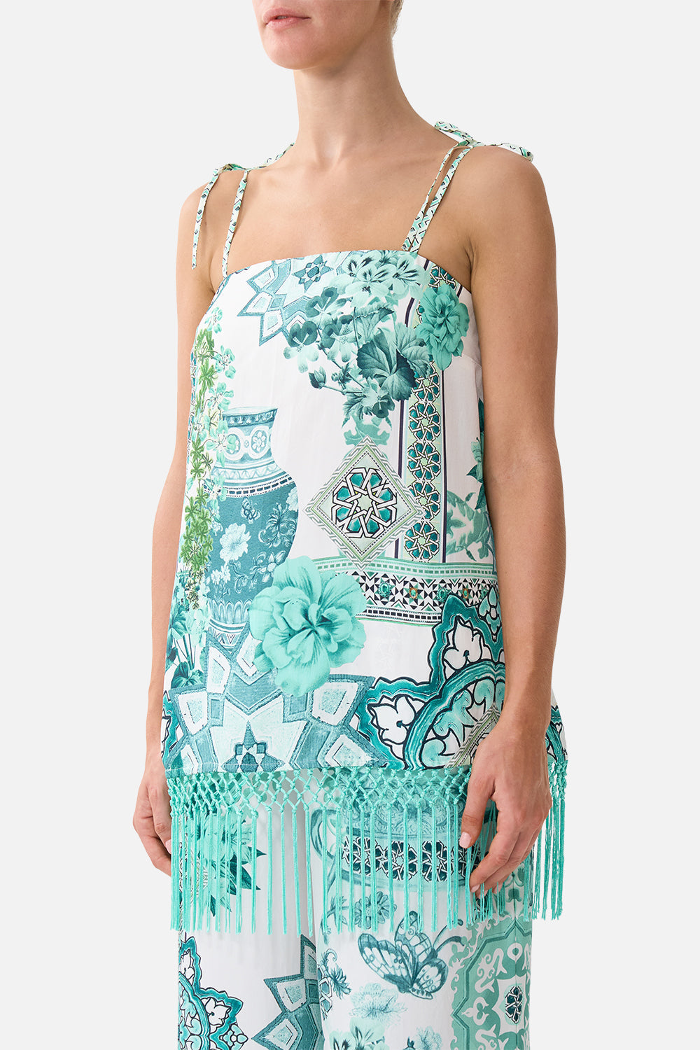 The CAMILLA LAYER WITH CENTRE BACK PANEL FLAMENCO FOLKLORE in our  print.