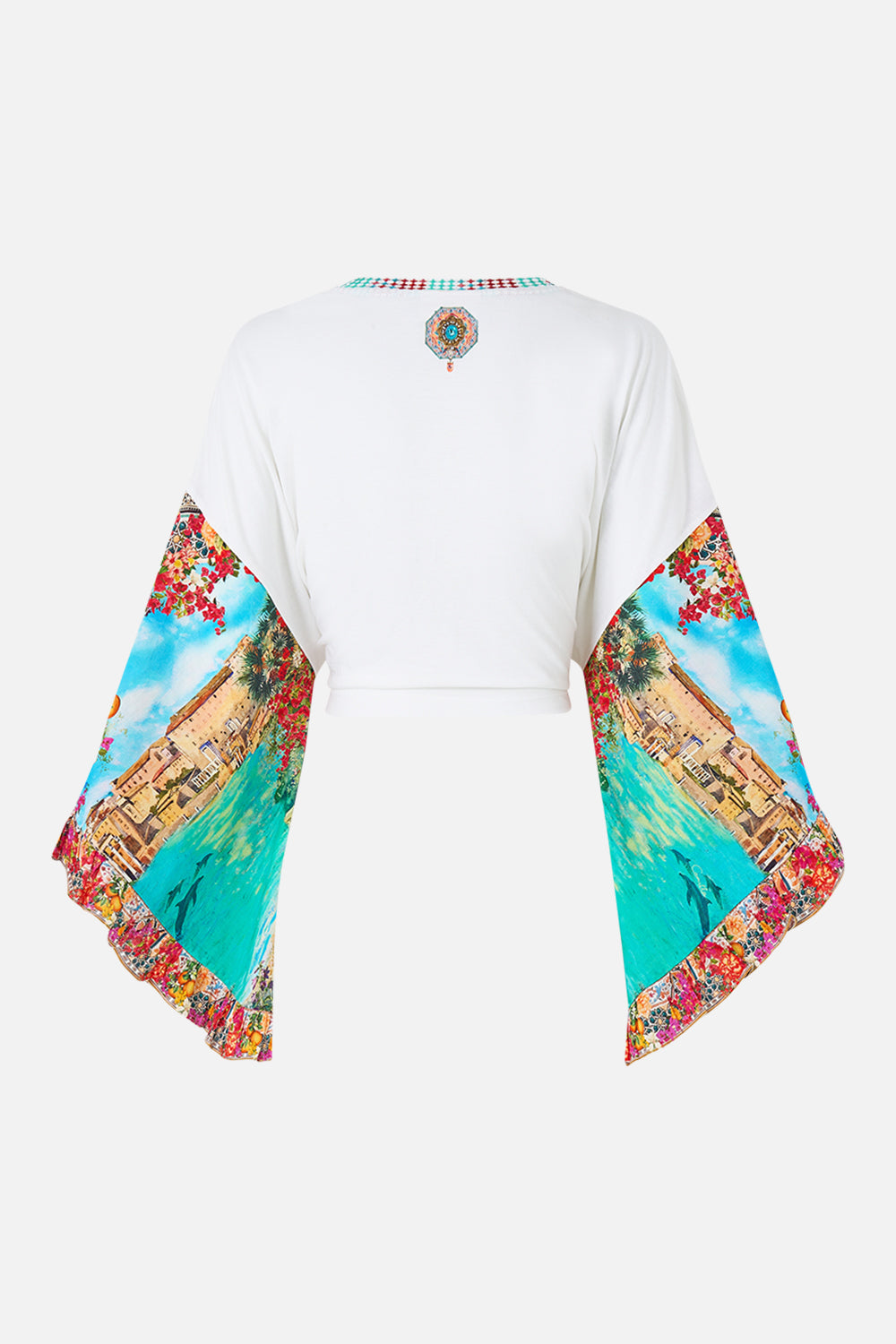 The CAMILLA MINIMAL WIDE LEG PANT A TILED WONDERLAND in our  print.