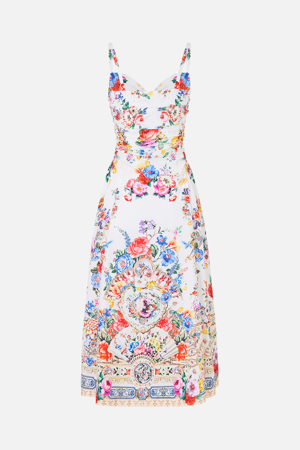 The CAMILLA BUTTON THROUGH SCARF BLOUSE NAVÀS NOUVEAU in our  print.