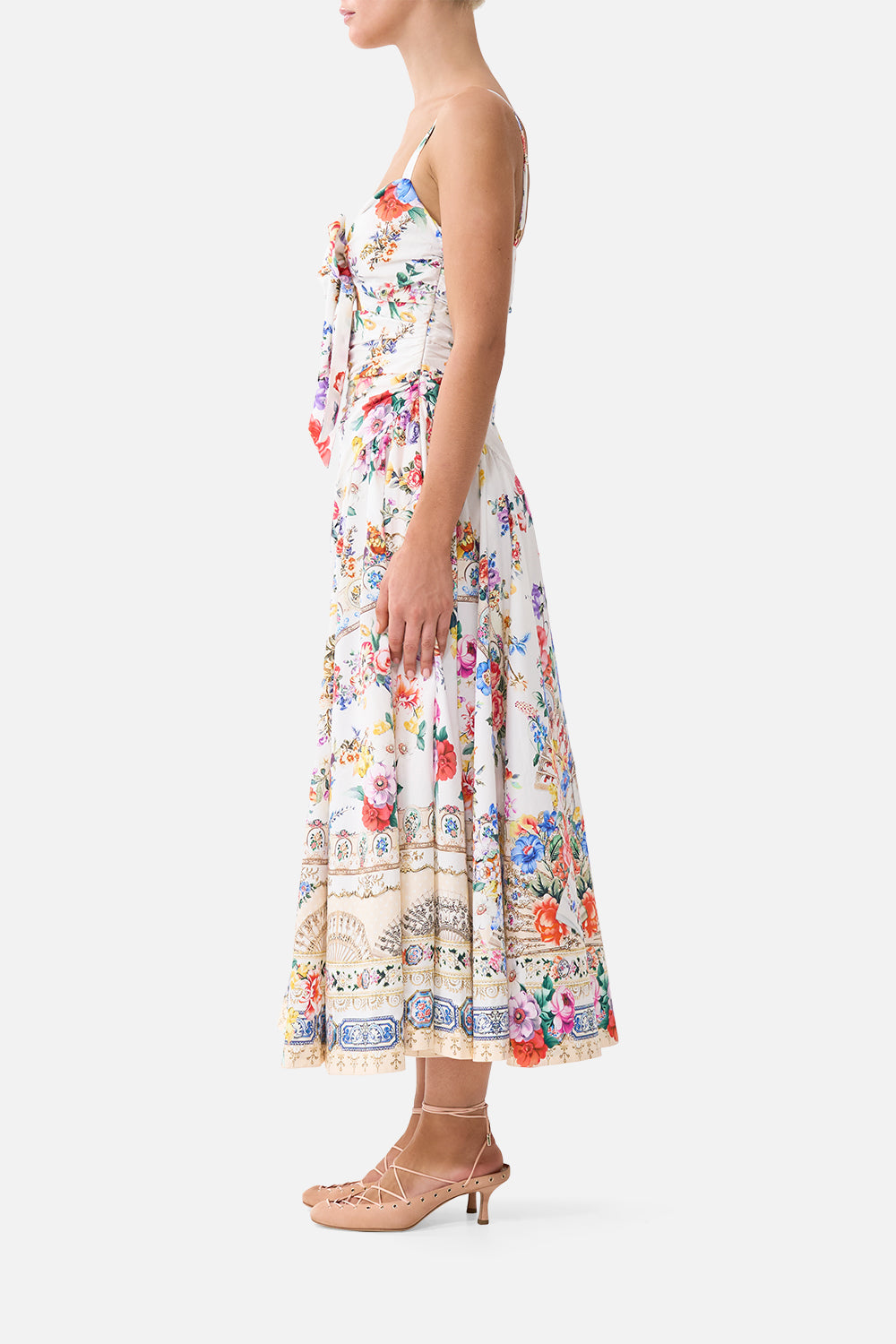The CAMILLA BUTTON THROUGH SCARF BLOUSE NAVÀS NOUVEAU in our  print.