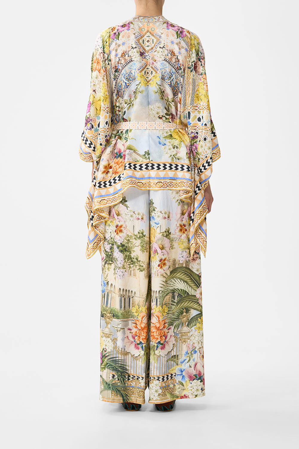 The CAMILLA WAISTCOAT WITH BUTTON FRONT FLAMENCO FOLKLORE in our  print.