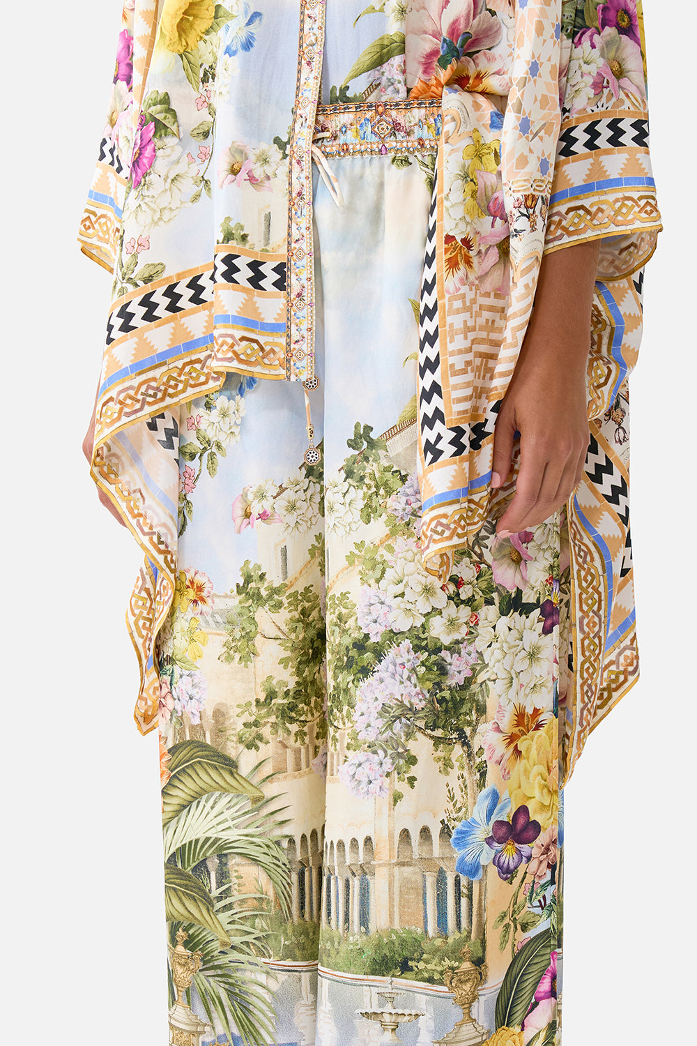 The CAMILLA SLIM FIT ROUND NECK T-SHIRT - WHITE OLÉ OLÉ in our  print.