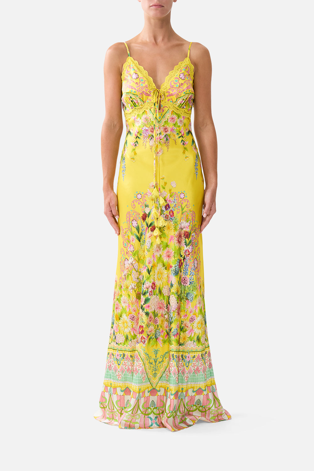 BIAS SLIP DRESS WITH LACE EDGE DETAIL LADY LIMONADA