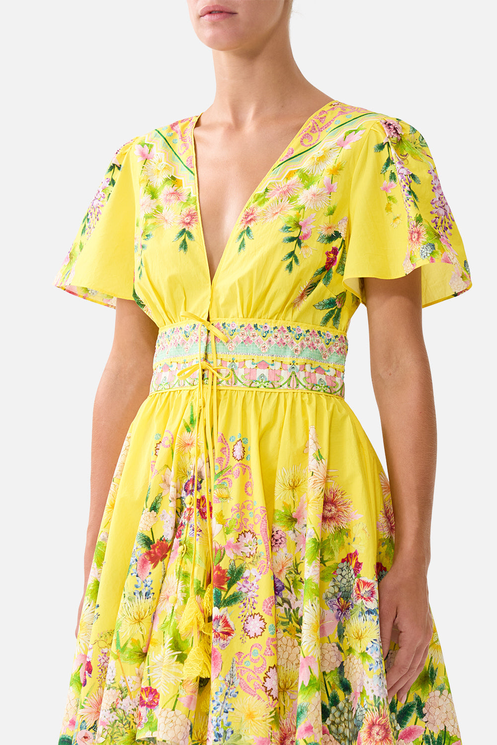 DEEP V MINI DRESS WITH TIES LADY LIMONADA