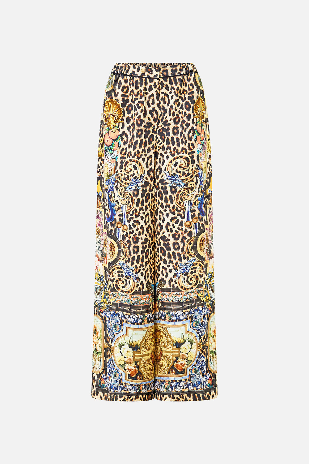 The CAMILLA FRILL NECK DRESS WITH HARDWARE DAUGHTERS OF DUENDE in our  print.
