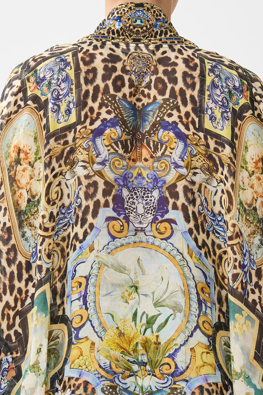 The CAMILLA BUTTON FRONT LOUNGE PANT SEVILLIAN STYLE in our  print.