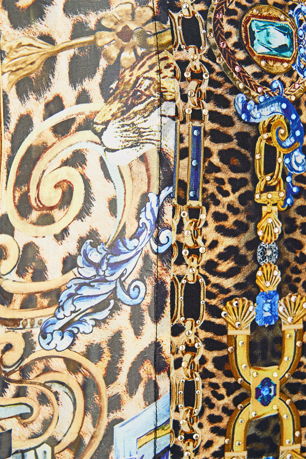 The CAMILLA BUTTON FRONT LOUNGE PANT SEVILLIAN STYLE in our  print.