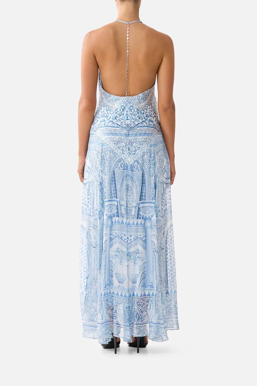 The CAMILLA JENNA BELTED MINI DRESS DENIM in our DENIM print.