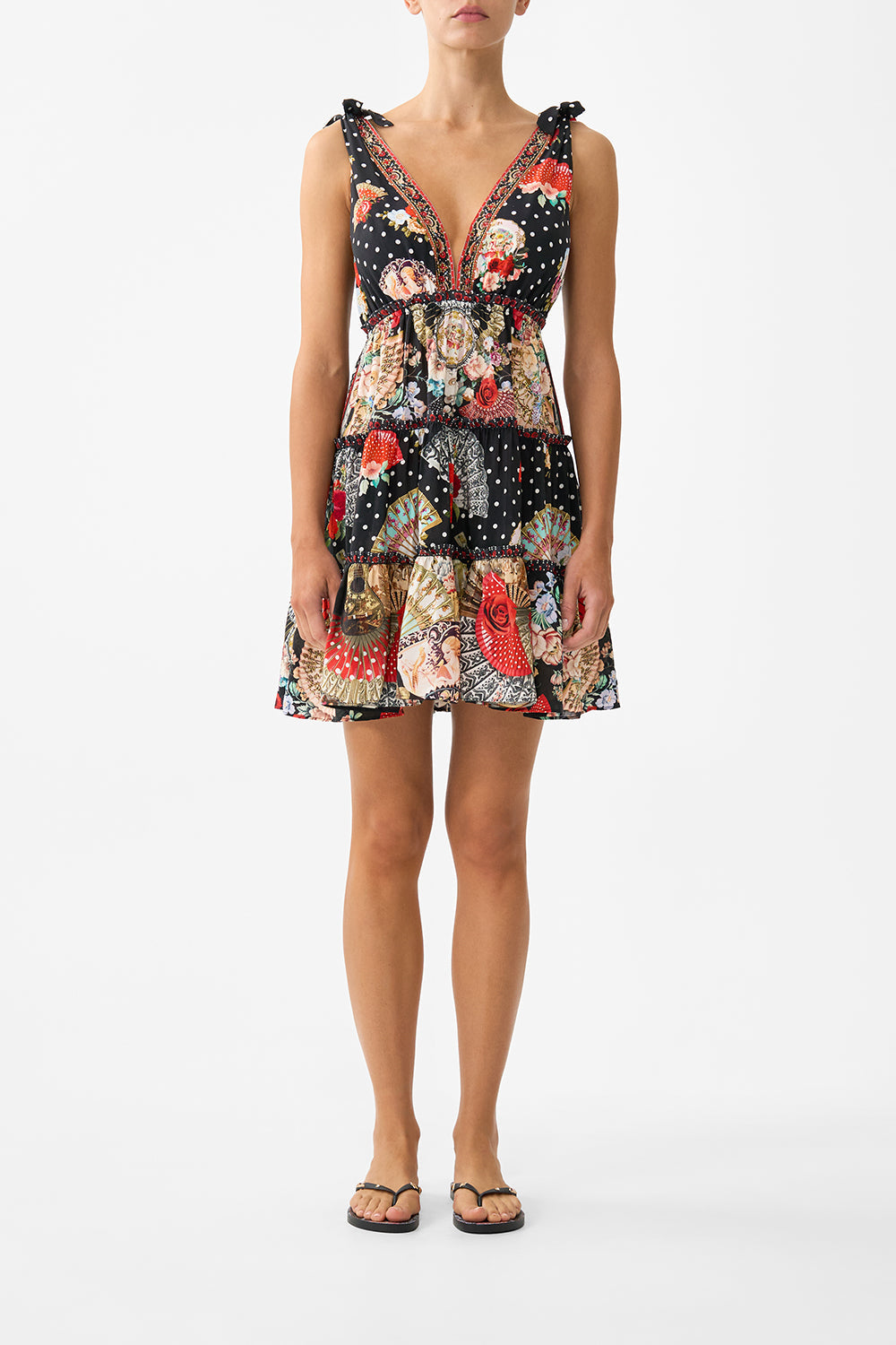 The CAMILLA MID LENGTH BOARDSHORT WITH FIXED WAIST THE HUM OF THE ALHAMBRA in our  print.