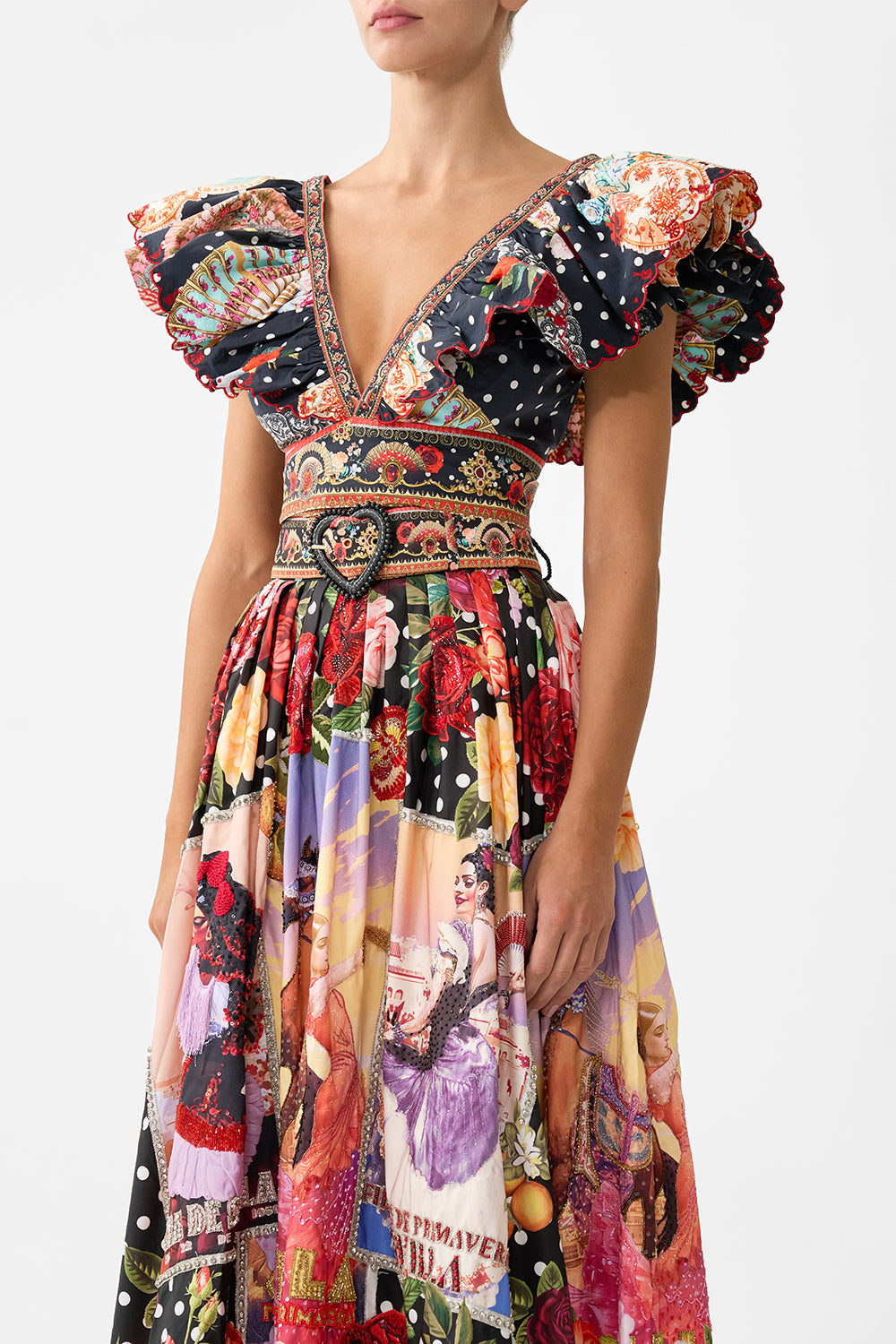 The CAMILLA ROUND NECK KAFTAN LIFT THE VEIL in our LIFT THE VEIL print.