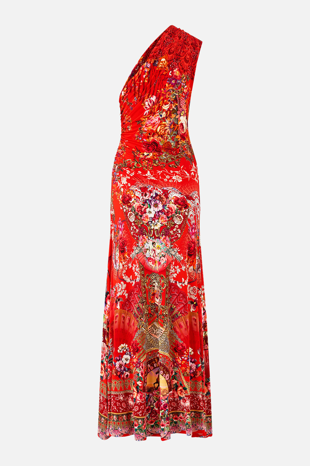 The CAMILLA FUNNEL NECK KNIT PONCHO ARANJUEZ ANIMALIA in our  print.