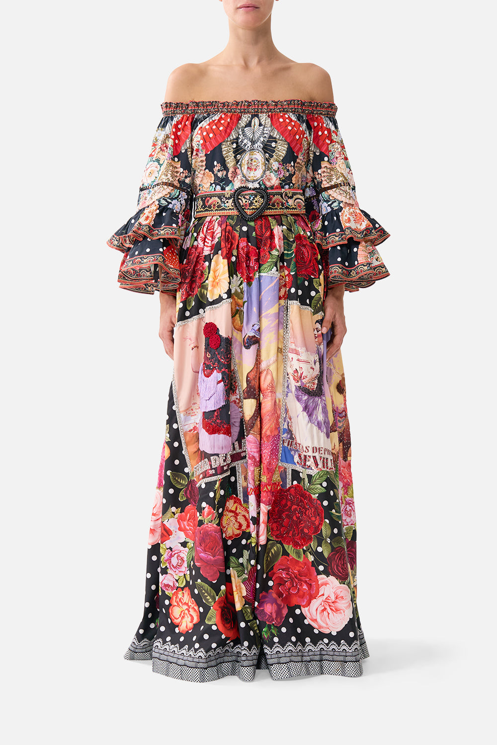 The CAMILLA WIDE LEG WAISTED PANT TORERO LIBERTINE in our  print.