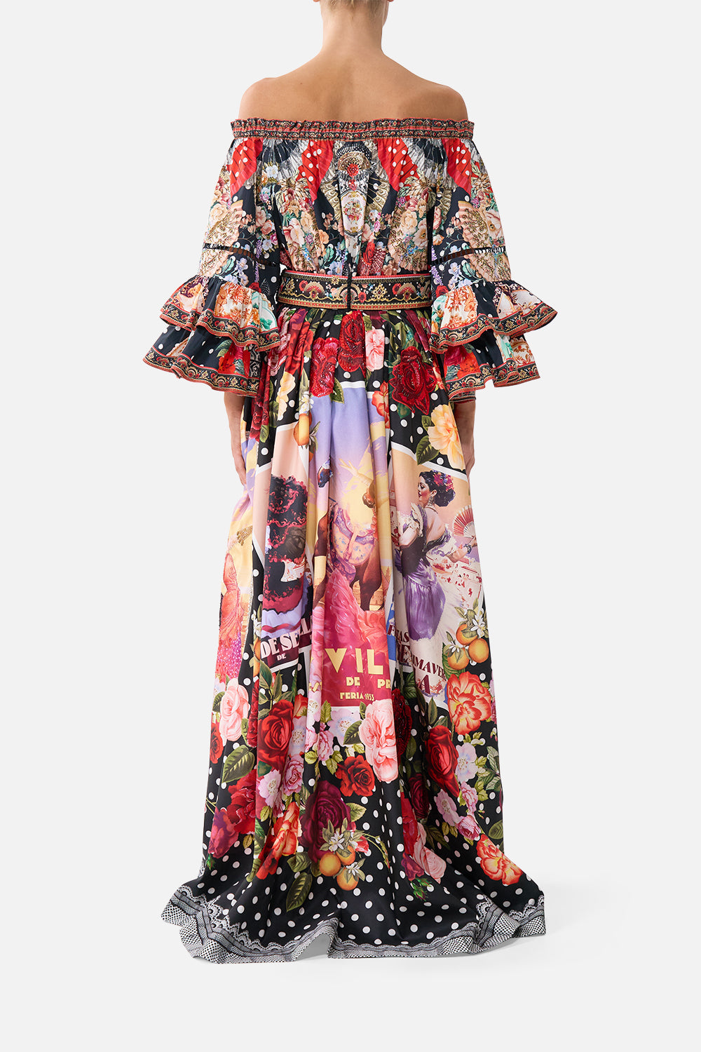 The CAMILLA WIDE LEG WAISTED PANT TORERO LIBERTINE in our  print.