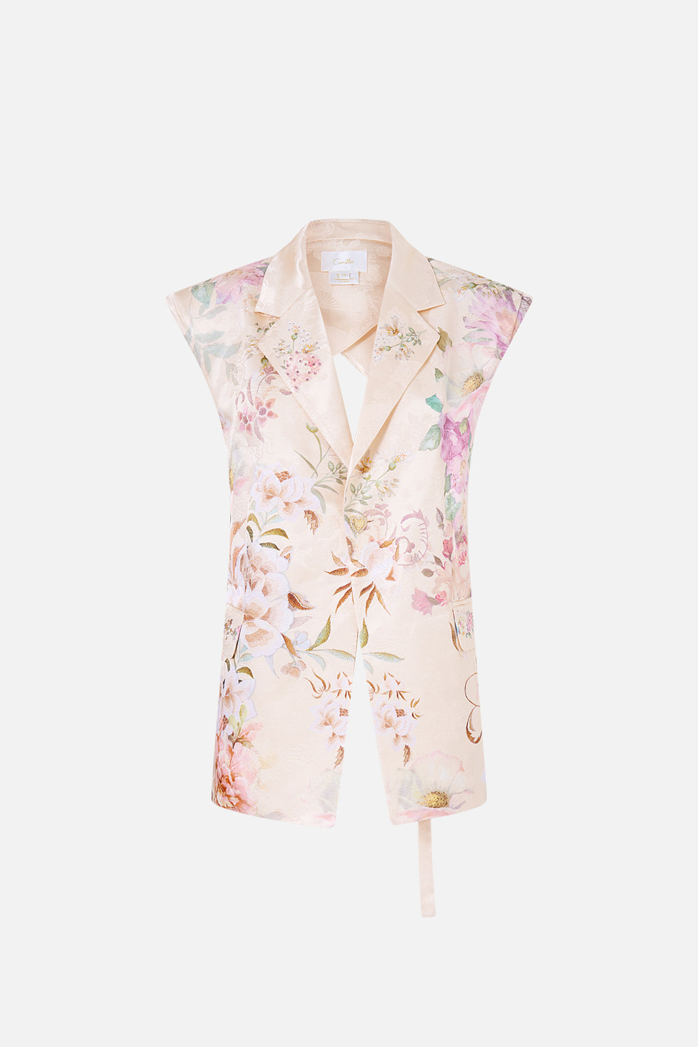 TAILORED SLEEVELESS VEST ADORNED IN ARANJUEZ