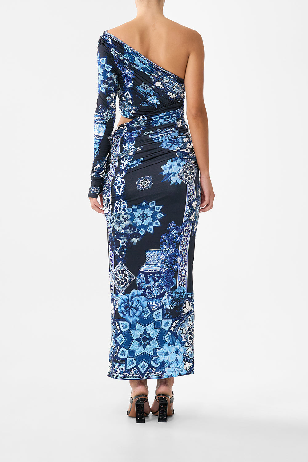 ONE SHOULDER JERSEY CUT OUT DRESS A TILED WONDERLAND