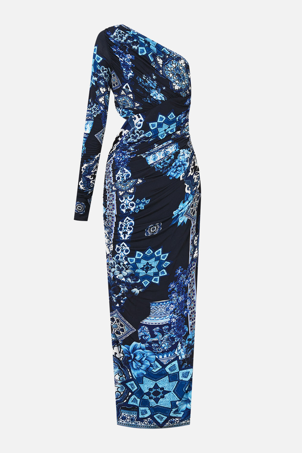 ONE SHOULDER JERSEY CUT OUT DRESS A TILED WONDERLAND