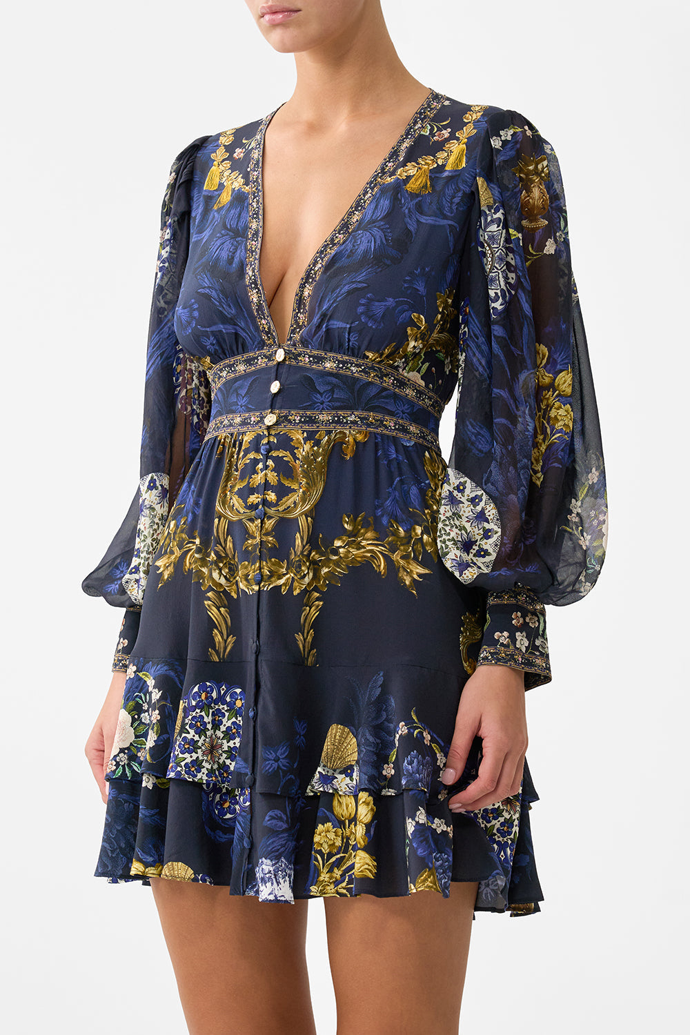 The CAMILLA BELTED MIDI SKIRT MILLA IN SEVILLA in our  print.