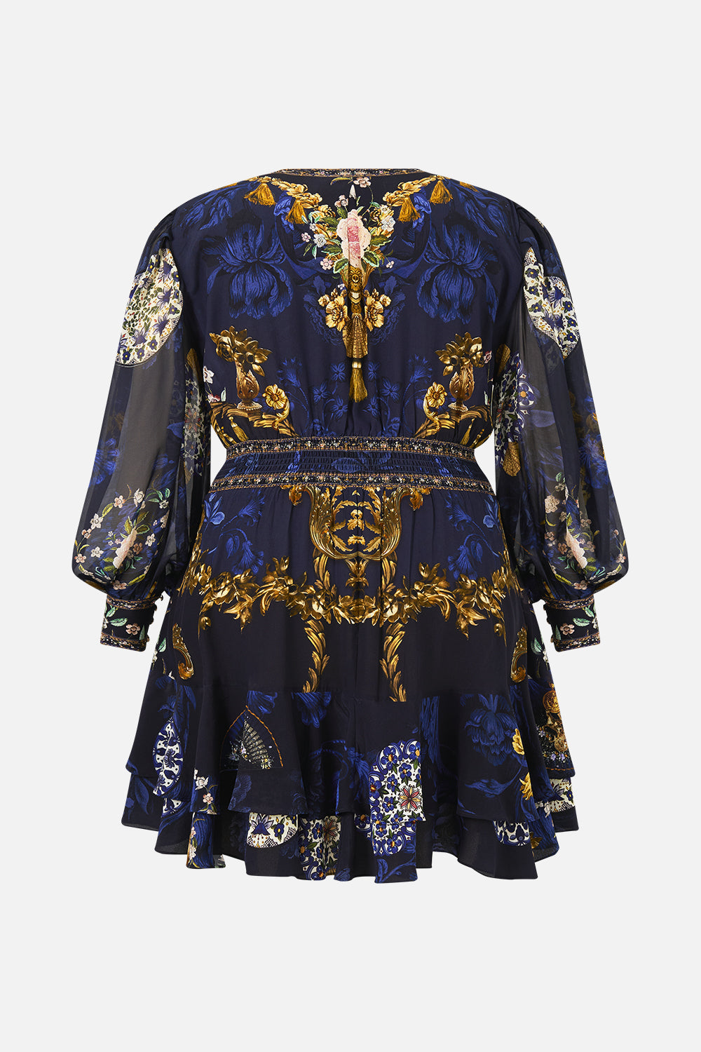 The CAMILLA V NECK KAFTAN WITH DROP WAIST BALEARIC BEBÉ in our  print.