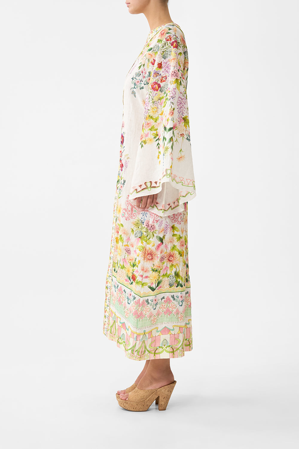 The CAMILLA WAISTBAND RUFFLE HEM SKIRT FLAMENCO FOLKLORE in our  print.