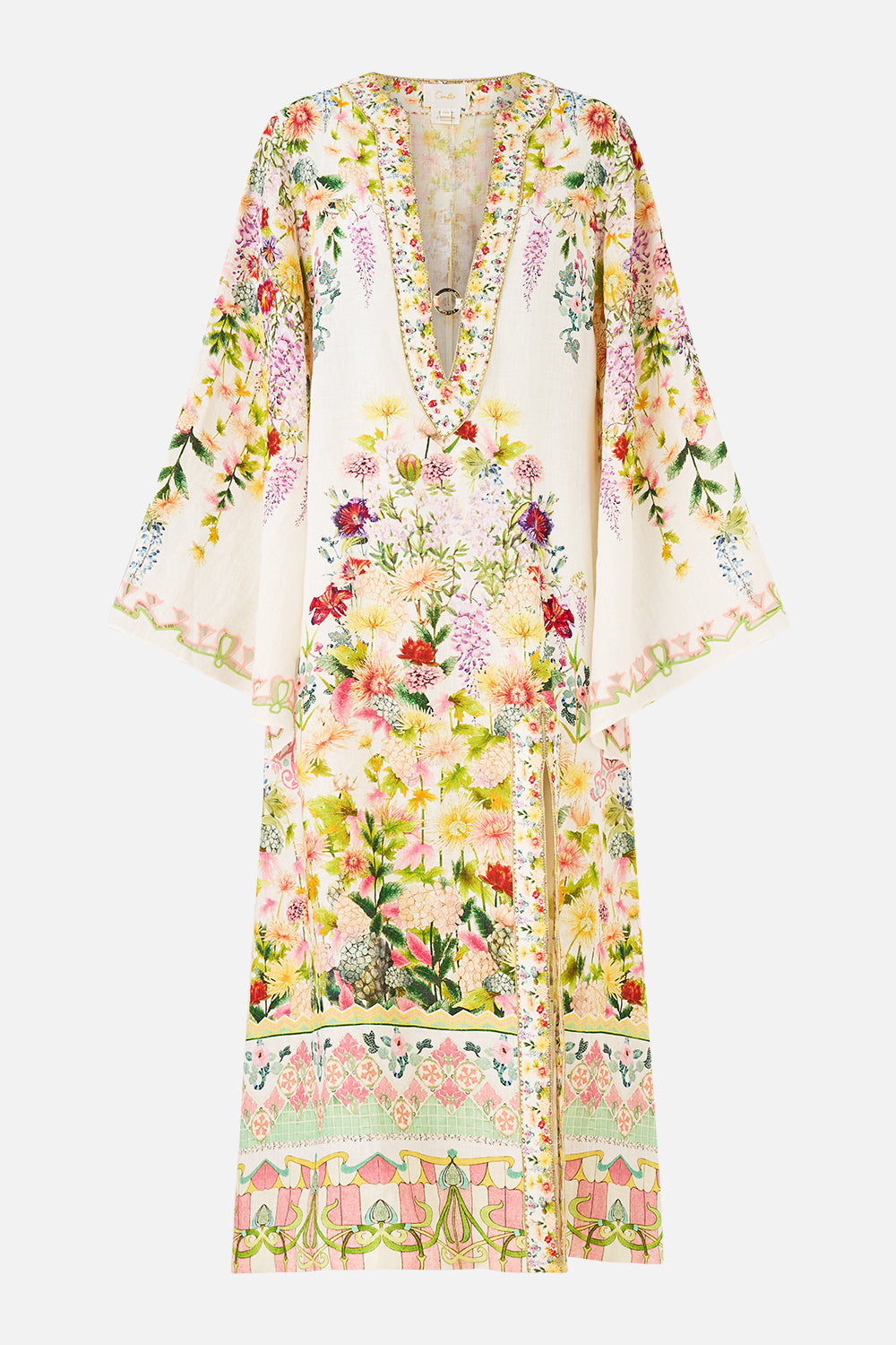 The CAMILLA WAISTBAND RUFFLE HEM SKIRT FLAMENCO FOLKLORE in our  print.