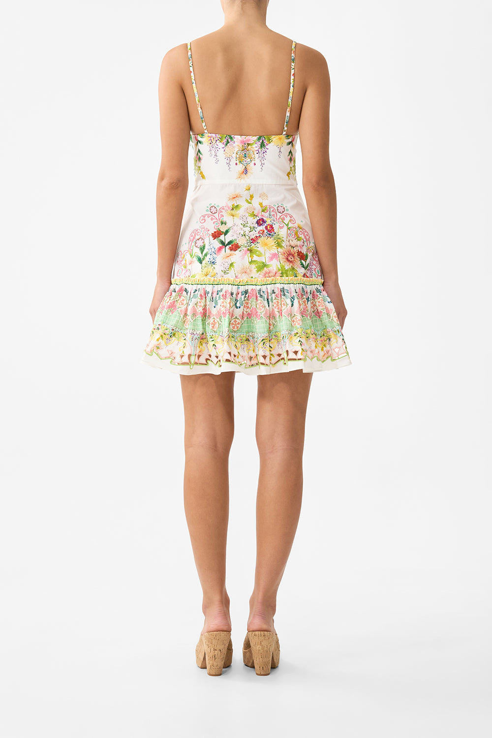 The CAMILLA CROP RUFFLE TOP OLÉ OLÉ in our  print.