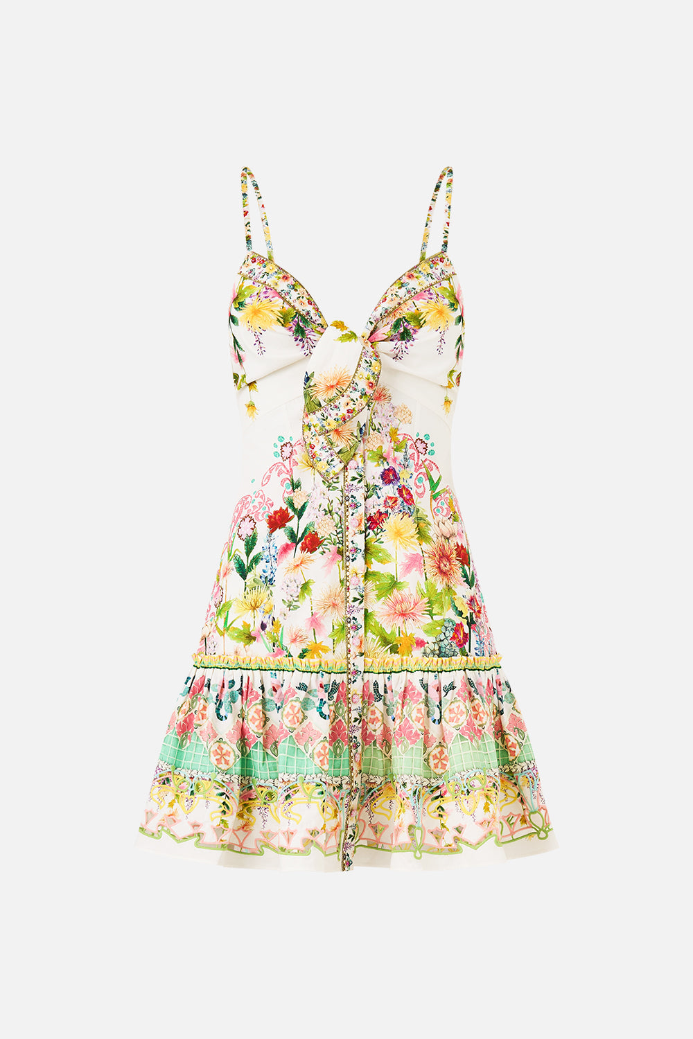 The CAMILLA CROP RUFFLE TOP OLÉ OLÉ in our  print.