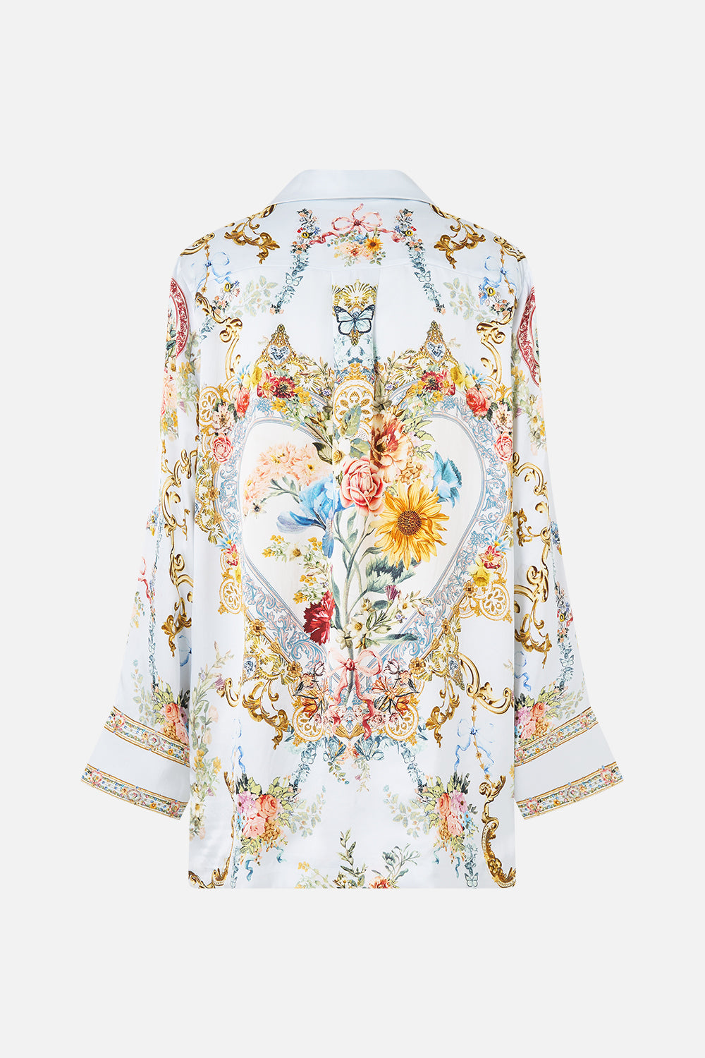 The CAMILLA SILK CHIFFON SHRUG MEET ME IN MALLORCA in our MEET ME IN MALLORCA print.