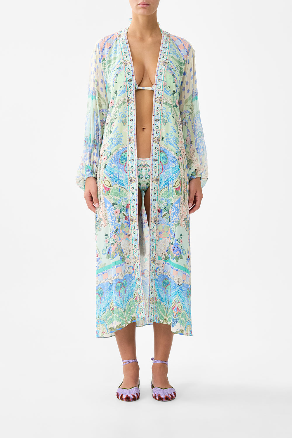 The CAMILLA BLAZER WITH FRINGING FLAMENCO FOLKLORE in our  print.