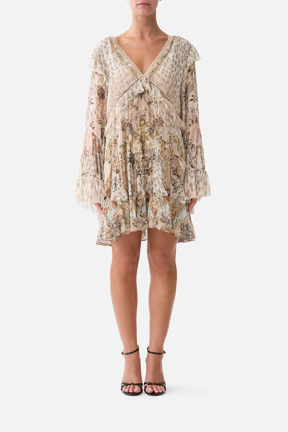 TIERED SWING MINI DRESS ARANJUEZ ANIMALIA