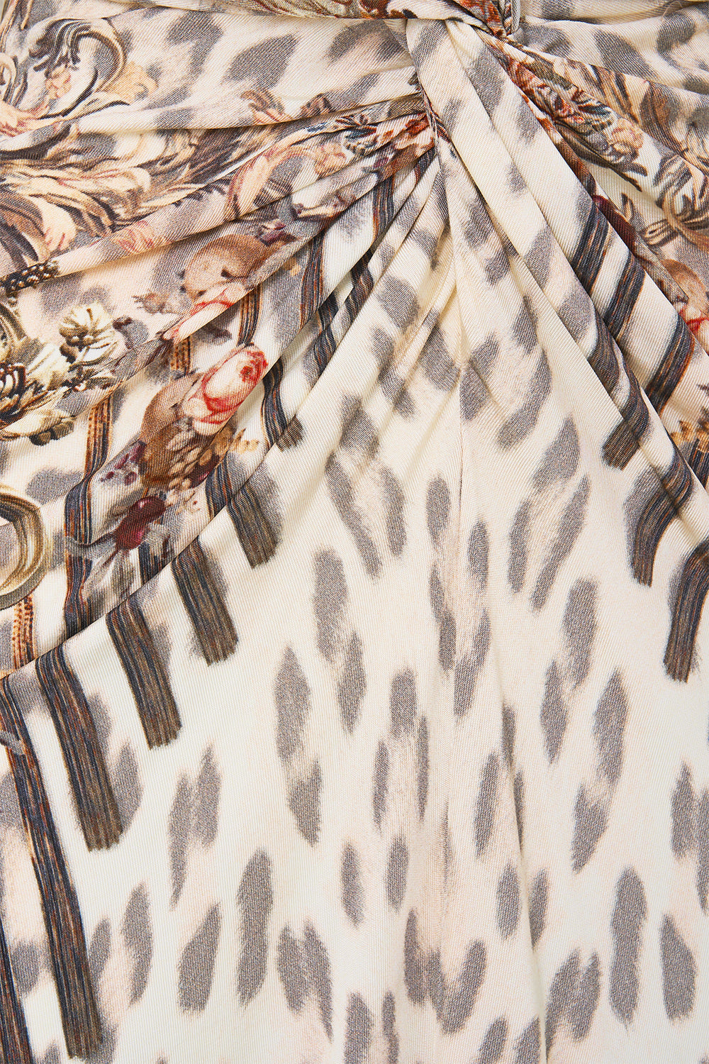 LONG SPLIT FRONT TWIST DRESS ARANJUEZ ANIMALIA