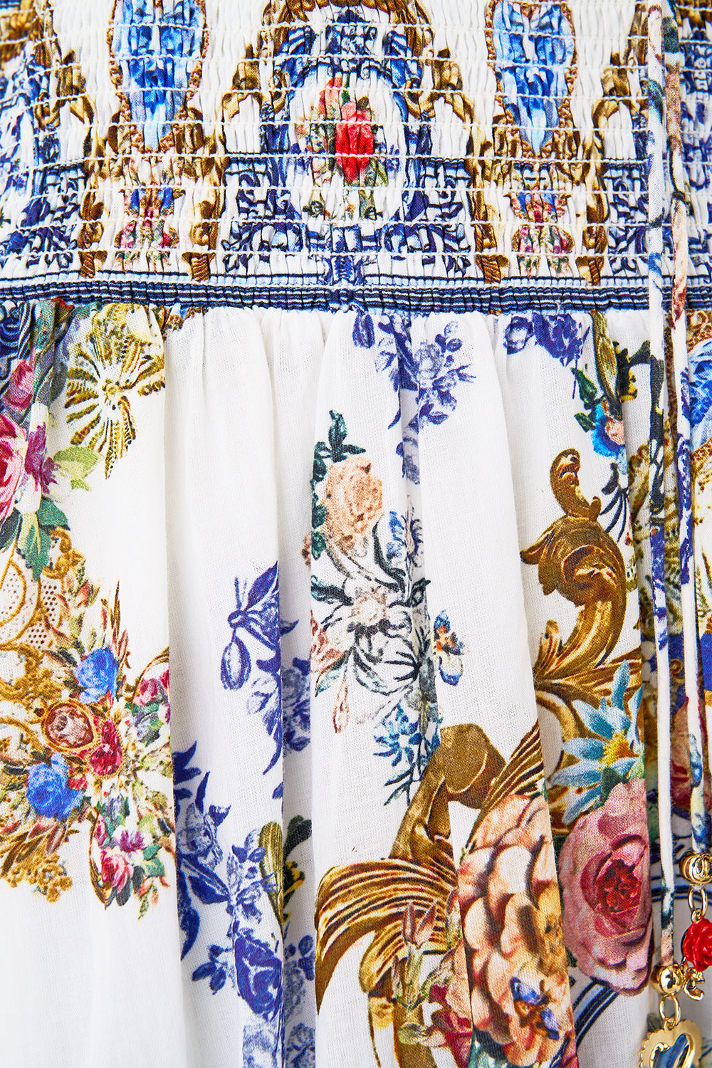 The CAMILLA DOUBLE FRILL SLEEVE MINI DRESS MILLA IN SEVILLA in our  print.