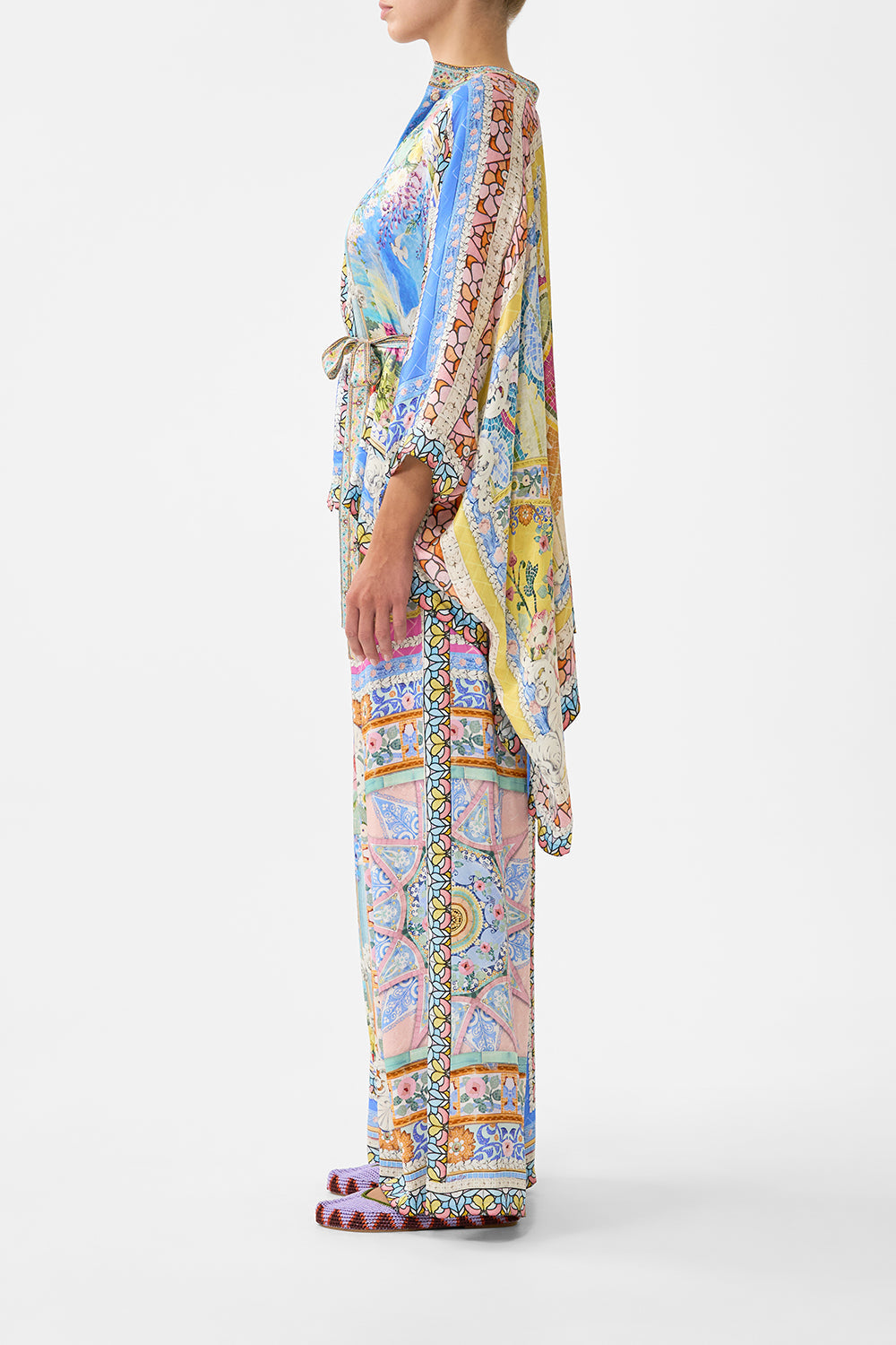 The CAMILLA TROUSER WITH TIERED PANELS THE CALL OF CATALONIA in our  print.