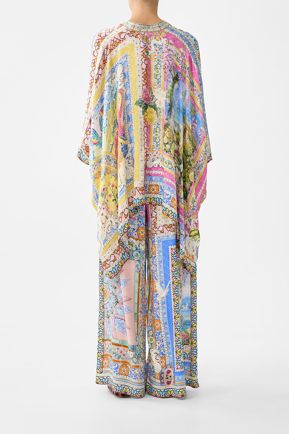 The CAMILLA TROUSER WITH TIERED PANELS THE CALL OF CATALONIA in our  print.