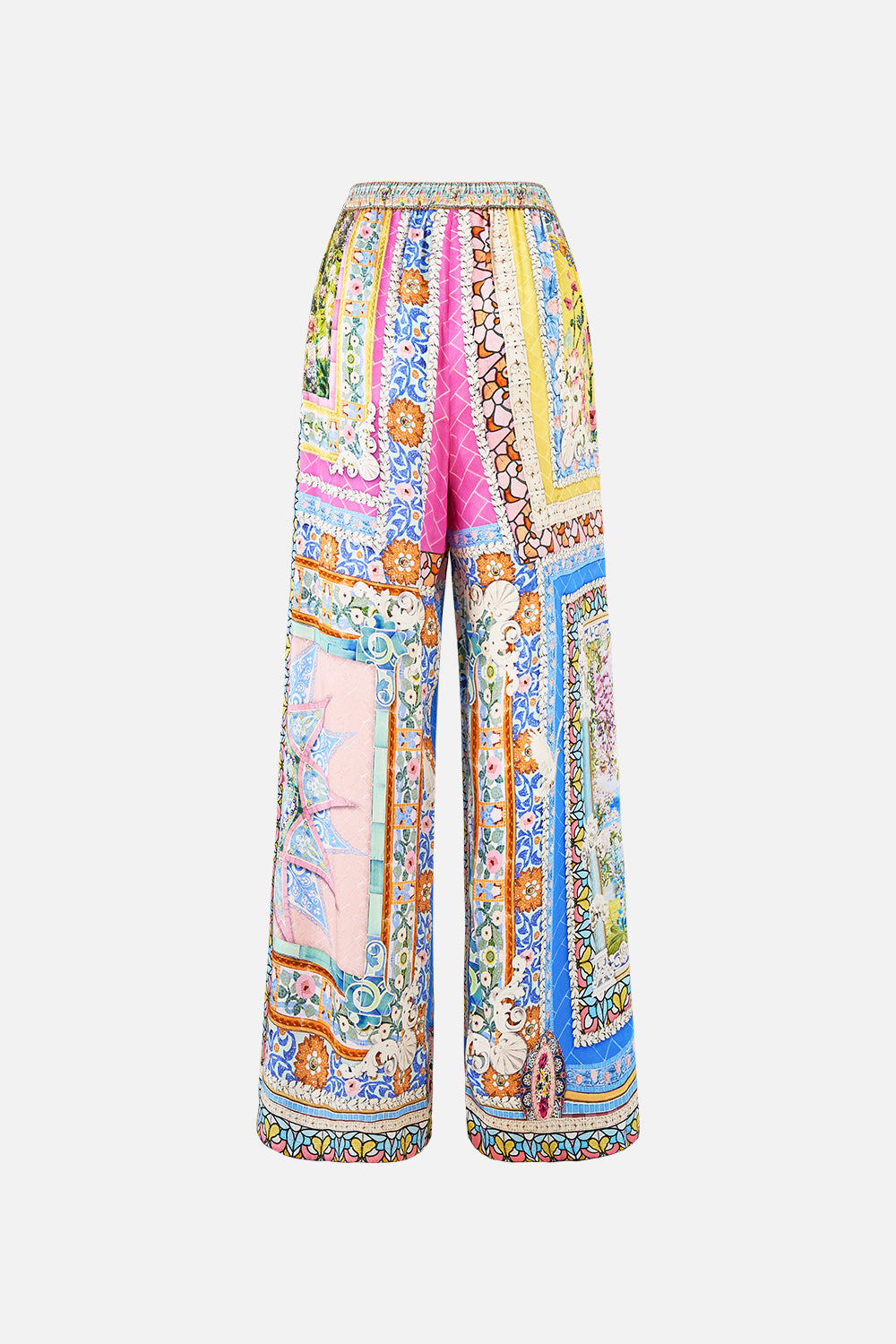 The CAMILLA TROUSER WITH TIERED PANELS THE CALL OF CATALONIA in our  print.