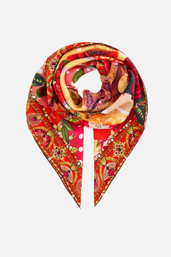 LARGE CRYSTALLED SILK SQUARE SCARF OLÉ OLÉ