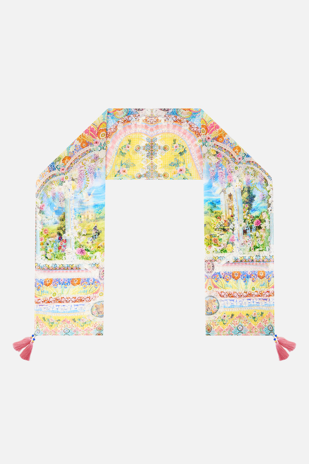 The CAMILLA SILK BAND OVERSIZED HOODIE WITH POCKETS THE POTTERY PARLOUR in our  print.
