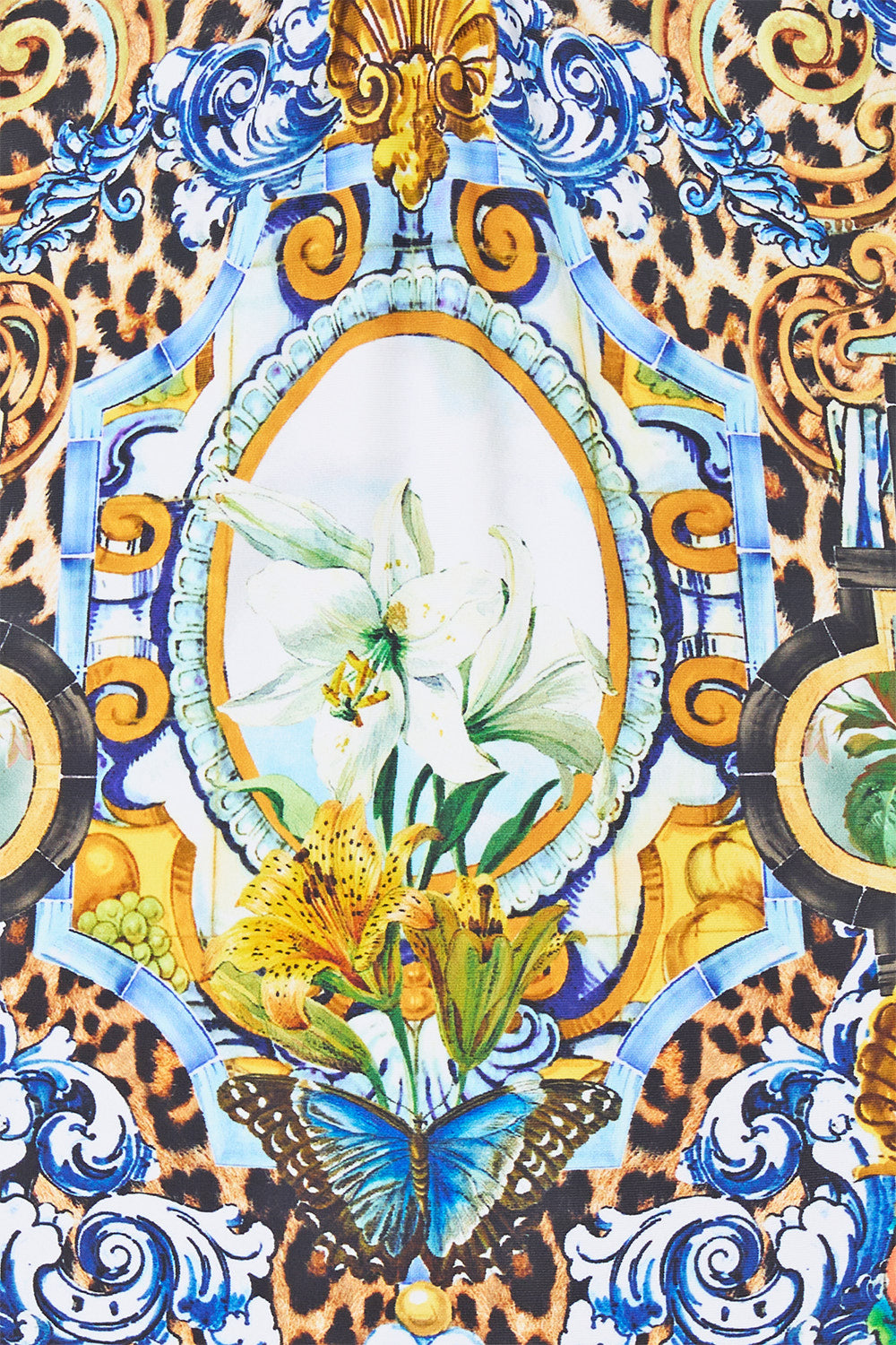 The CAMILLA V NECK KAFTAN WITH TIE WAIST CREAM LACE I LEFT MY HEART IN GRANADA in our  print.