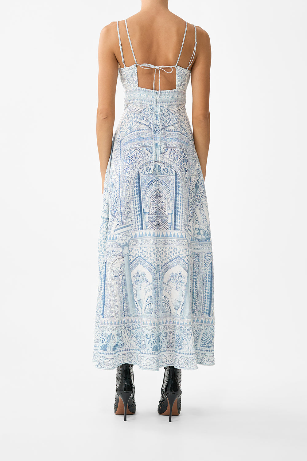 The CAMILLA MULTI WEAR LONG SARONG CERAMIC PANORAMIC in our  print.