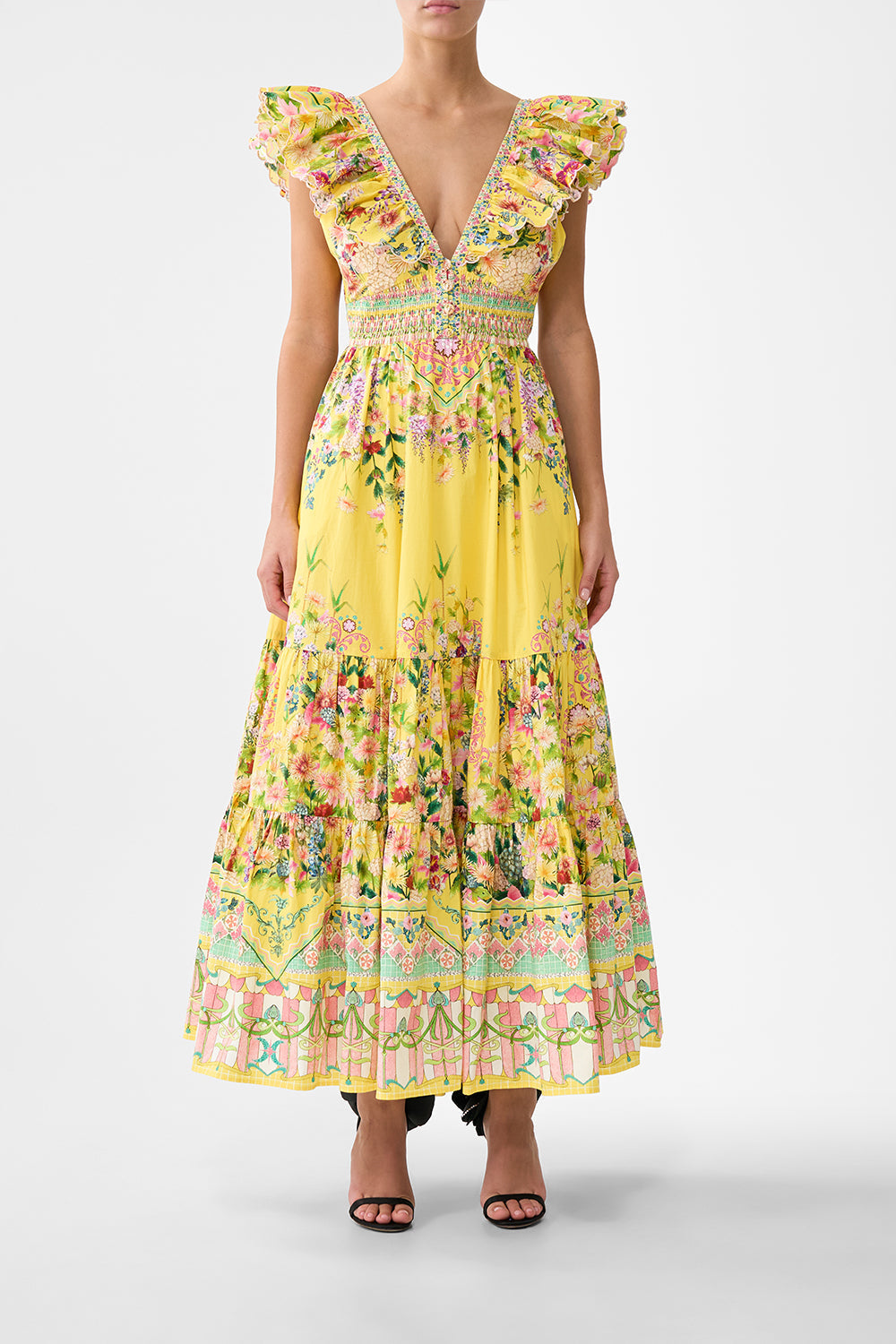 TIERED DRESS WITH NECK FRILL LADY LIMONADA