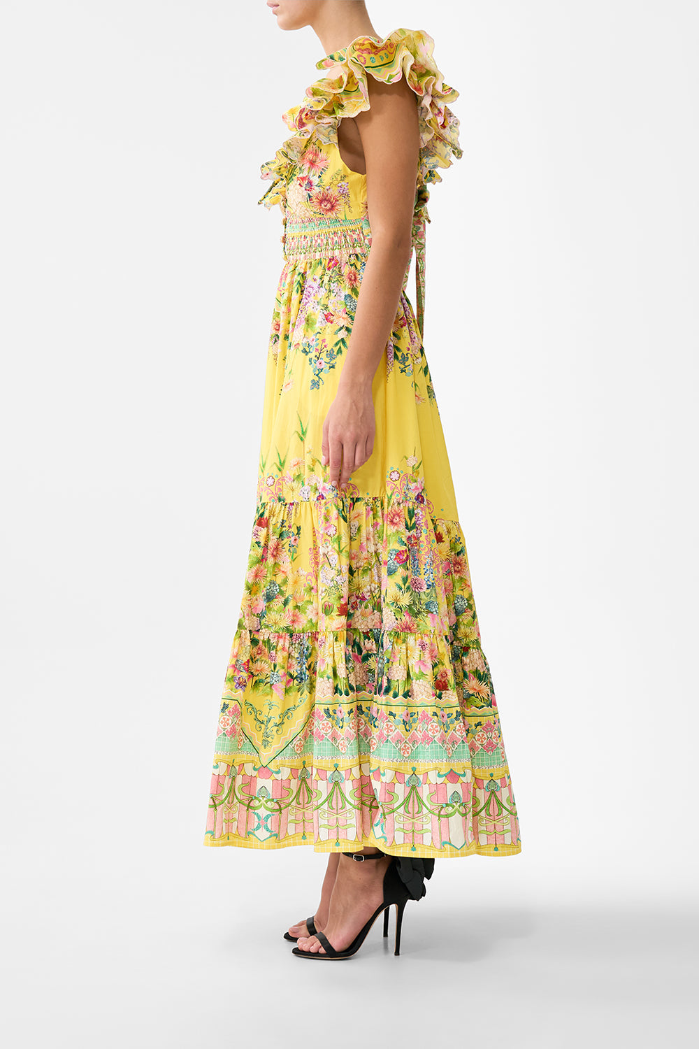 TIERED DRESS WITH NECK FRILL LADY LIMONADA