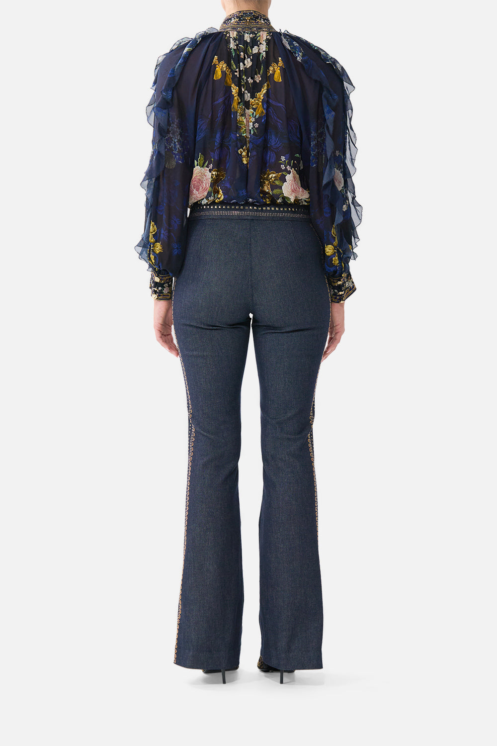 The CAMILLA LONG FIT AND FLARE DRESS ART FOR THE EMPRESS in our  print.