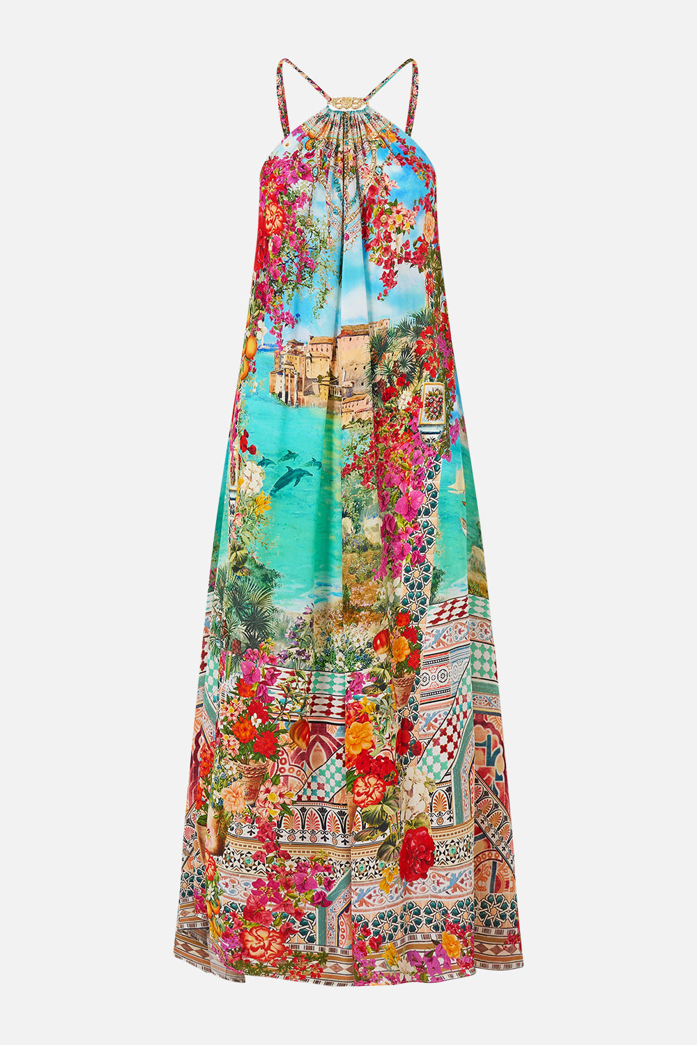 The CAMILLA CROSS OVER COAT TAURUS RISING in our  print.