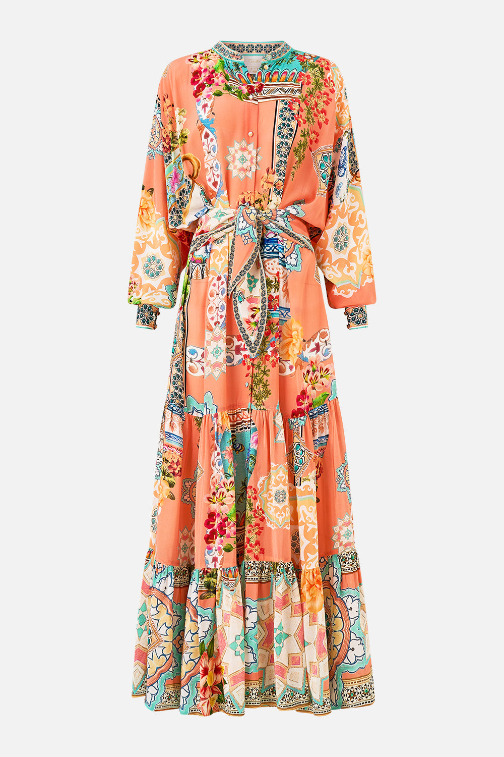 The CAMILLA KIMONO LAYER WITH COLLAR LIVIN LA VIDA ROSA in our  print.