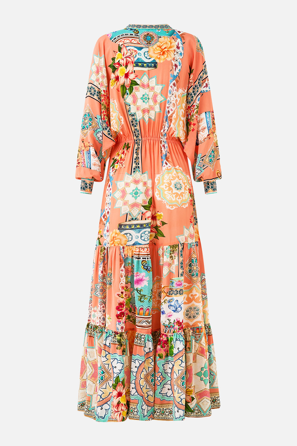 TIERED SHIRTDRESS WITH WIDE WAIST TIE MEET ME IN MALLORCA