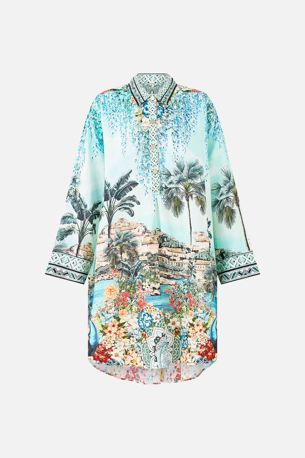 The CAMILLA JERSEY LONG SLEEVE WITH HARDWARE LACED WITH LOVE in our  print.