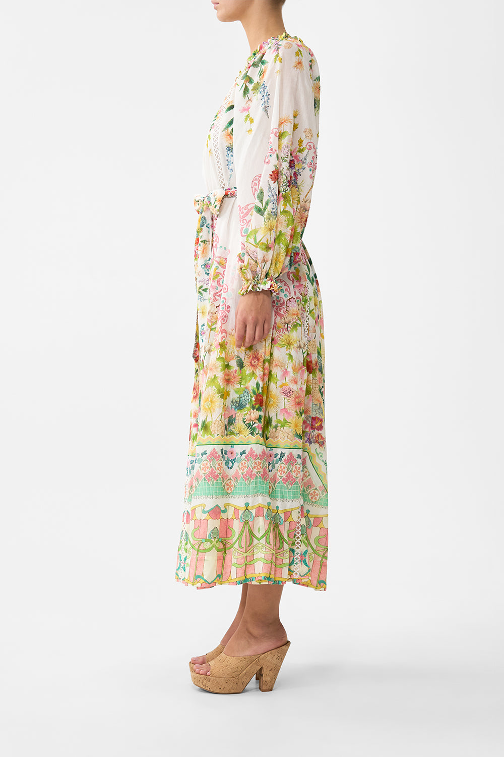 The CAMILLA RUCHED SHORT SARONG W RING FRONT TRIM THE SAPPHIRE SERPENT in our  print.