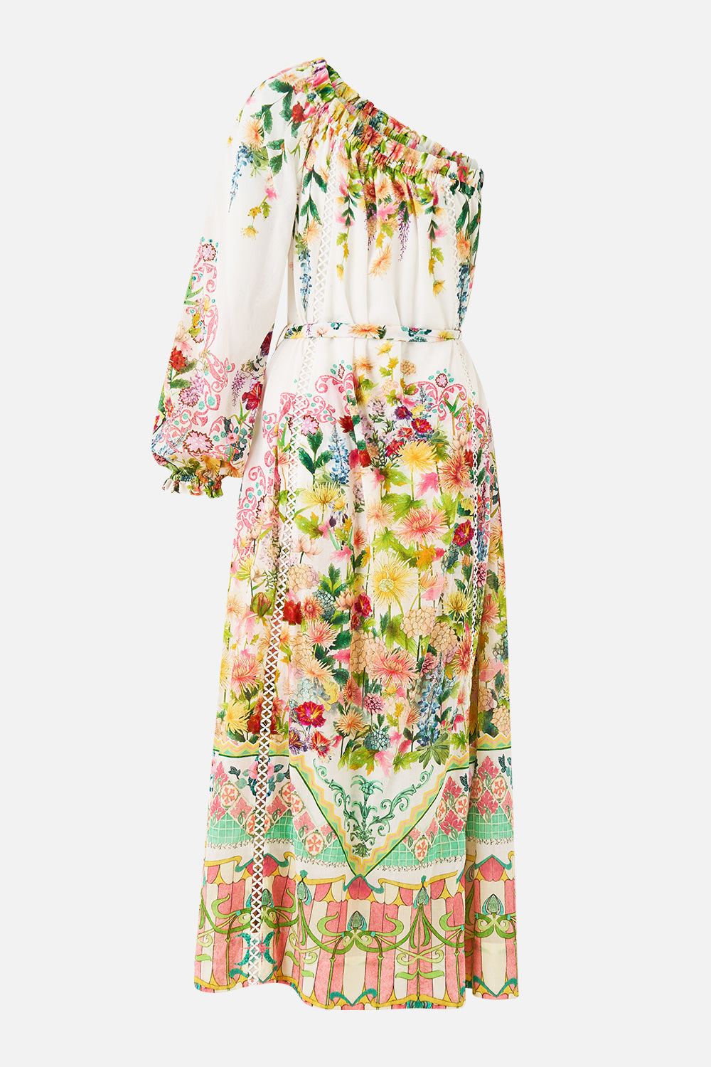 The CAMILLA RUCHED SHORT SARONG W RING FRONT TRIM THE SAPPHIRE SERPENT in our  print.