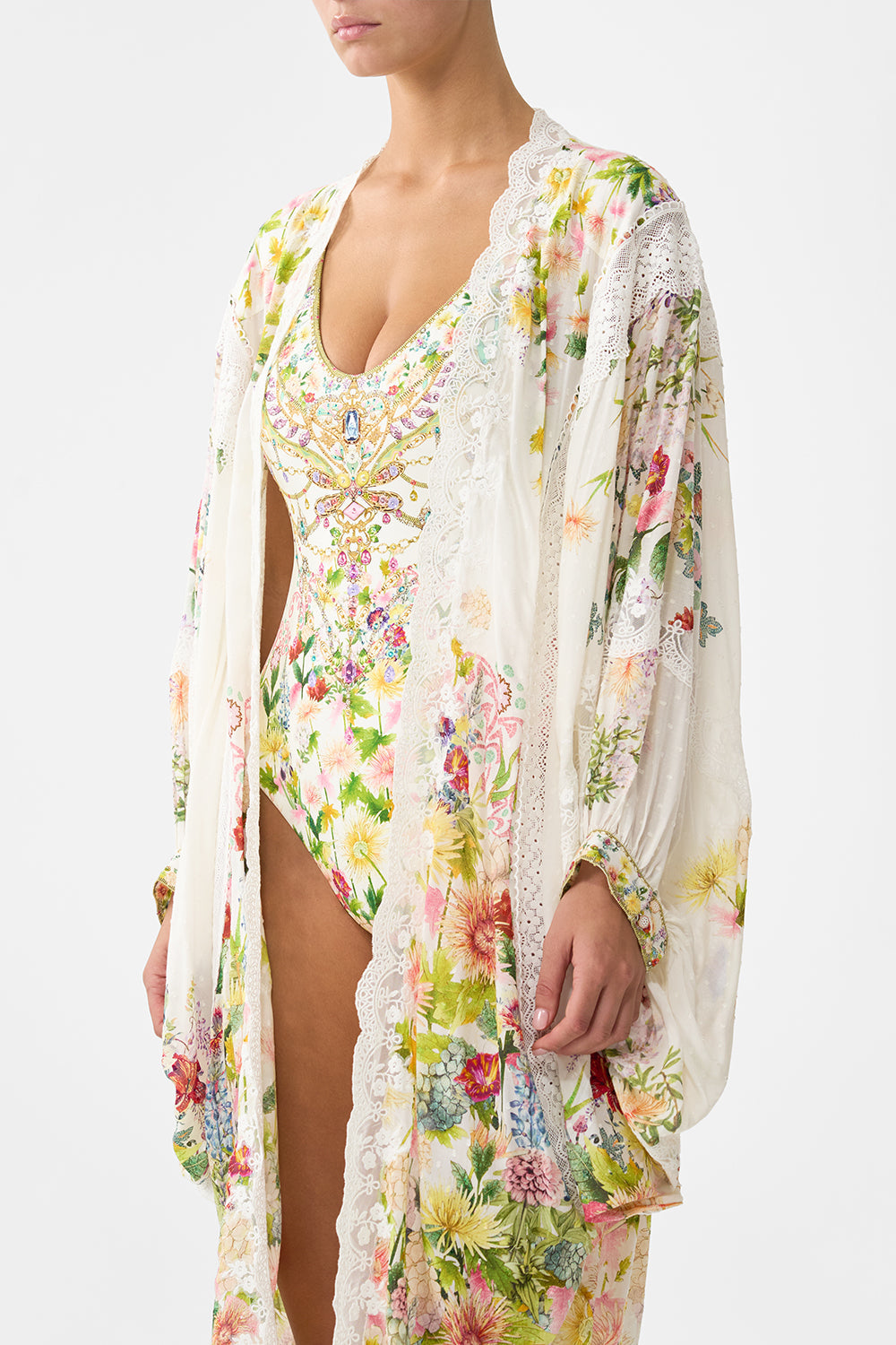 The CAMILLA CORSET WAIST MAXI SKIRT LIFE’S RICH TAPESTRY in our  print.