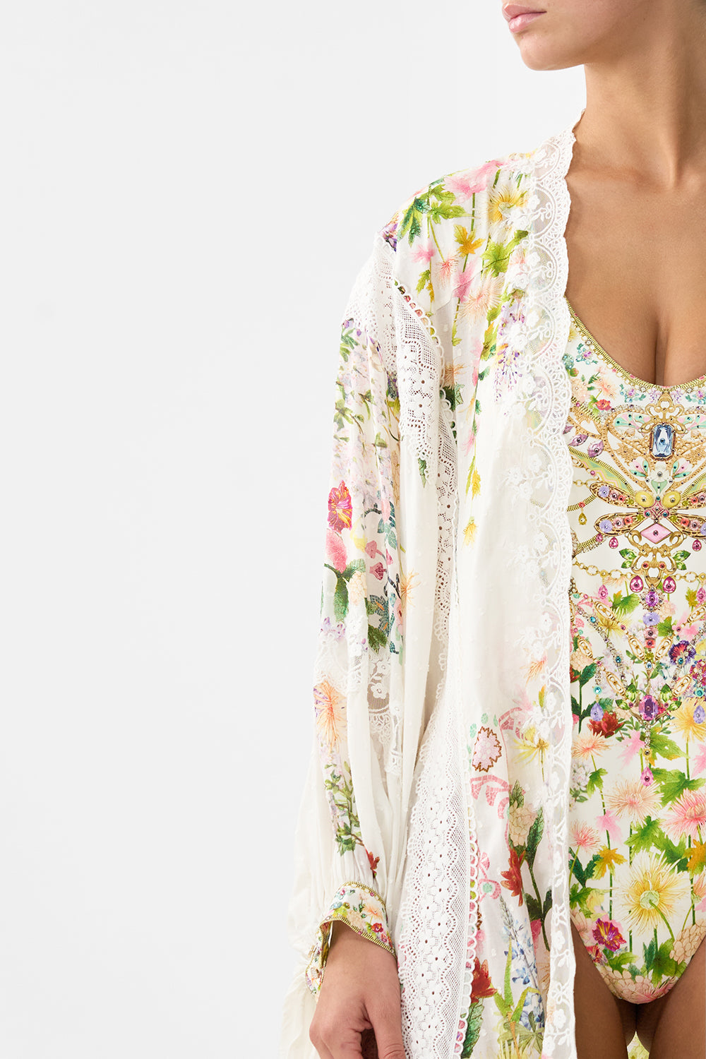 The CAMILLA CORSET WAIST MAXI SKIRT LIFE’S RICH TAPESTRY in our  print.